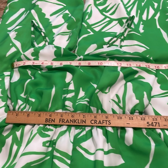 New Lilly Pulitzer Jumpsuit Women Green White Tropical Fully Lined With PocketXS - Picture 4 of 16
